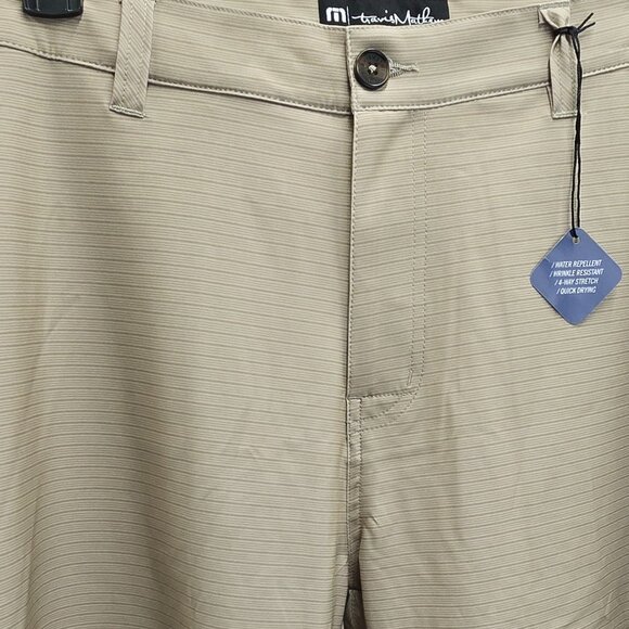 NWT TravisMathew LORETO HYBRID POLY/SPAN KHAKI STRIPE 4 WAY STRETCH SHORTS 40 - Picture 3 of 13